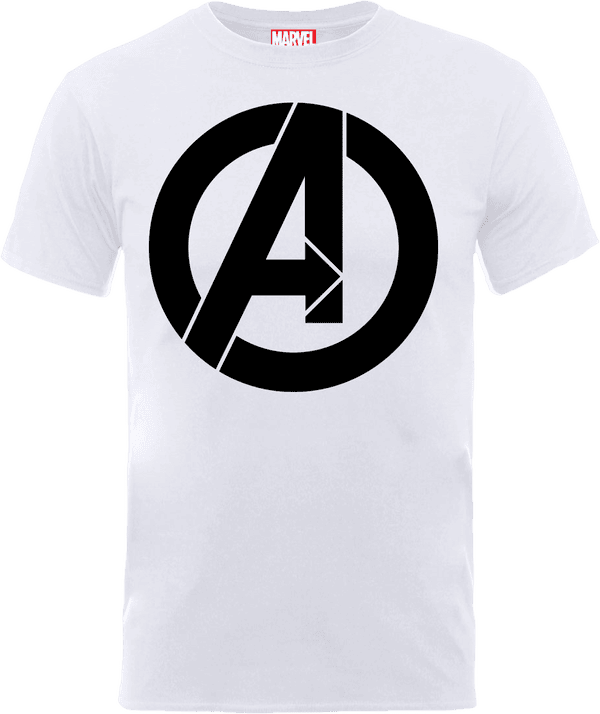 Marvel Avengers Assemble Zwart Logo T-shirt - Wit