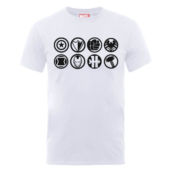 Marvel Avengers Assemble Team Icons T-Shirt - Weiß