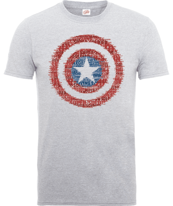 Marvel Avengers Assemble Captain America Shield Badge T-shirt - Grijs