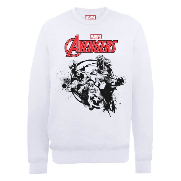 Marvel Avengers Assemble Team Burst Sweatshirt - White