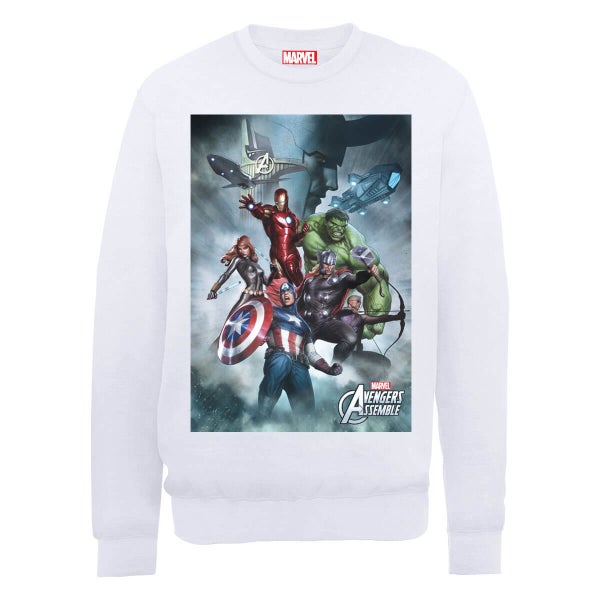 Marvel Avengers Assemble Team Montage Sweatshirt - White