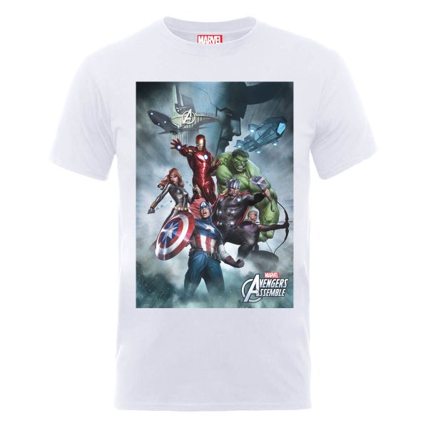 T-Shirt Homme Marvel Avengers - Team Montage - Blanc