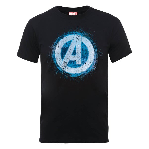 Marvel Avengers Assemble Glowing Logo T-Shirt - Black