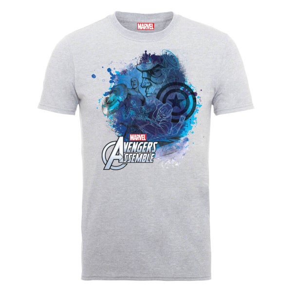 Marvel Avengers Assemble Captain America Montage T-shirt - Grijs
