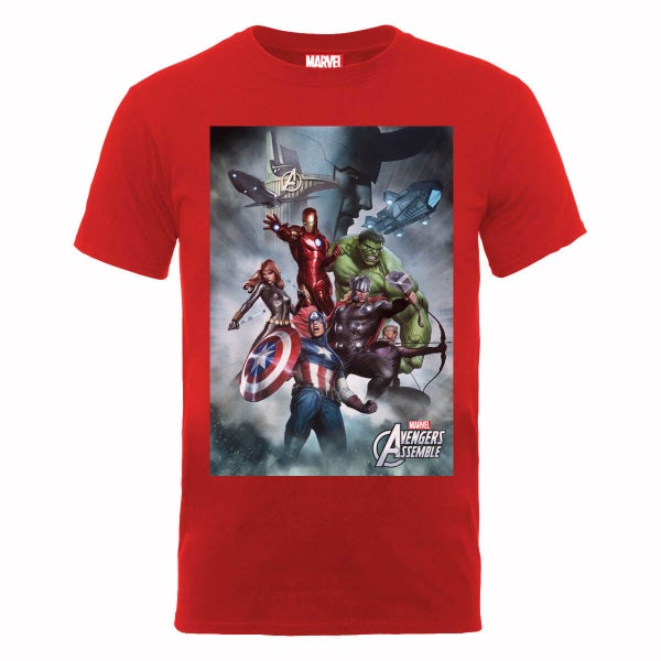 Marvel Avengers Team Montage T-Shirt - Rot