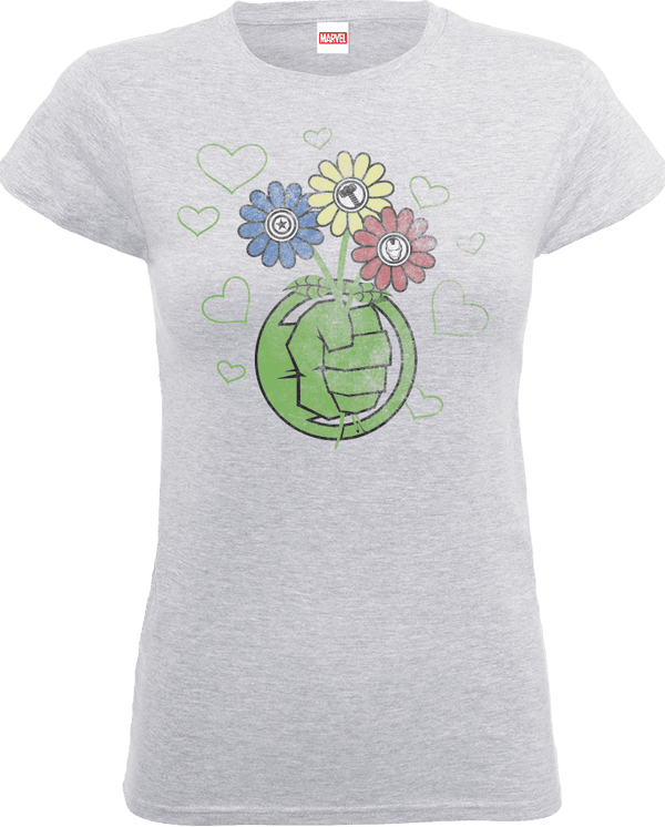 Marvel Avengers Hulk Flower Fist Women's T-Shirt - Grau