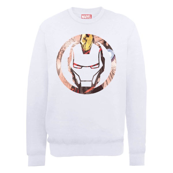 Marvel Avengers Assemble Iron Man Montage Sweatshirt - White