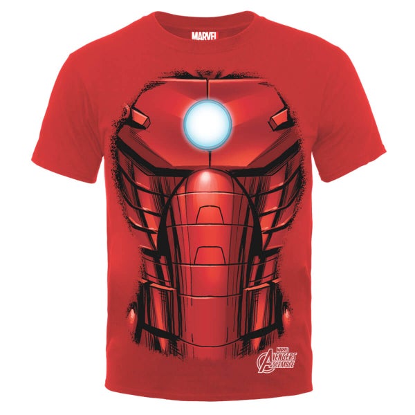 Marvel Avengers Assemble Iron Man Chest Burst T-shirt - Rood