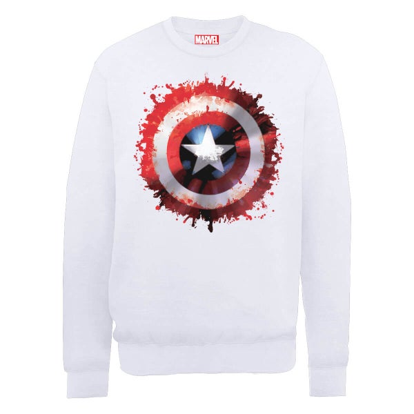 Marvel Avengers Assemble Captain America Art Shield Sweatshirt - White