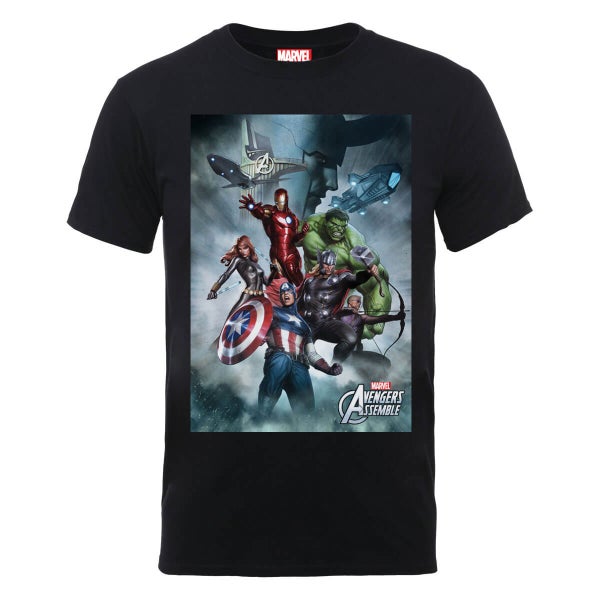 Marvel Avengers Assemble Team Afbeelding T-shirt - Zwart
