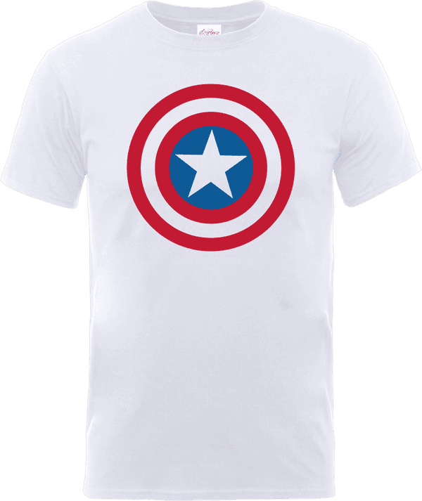 T-Shirt Homme Marvel Avengers Assemble - Captain America Simple Bouclier - Blanc
