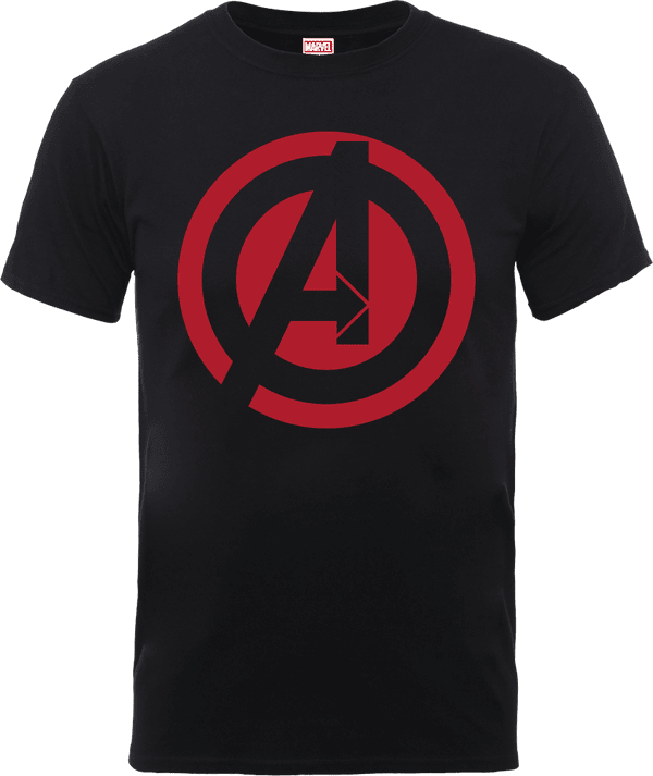 Marvel Avengers Assemble Captain America Logo T-Shirt - Schwarz