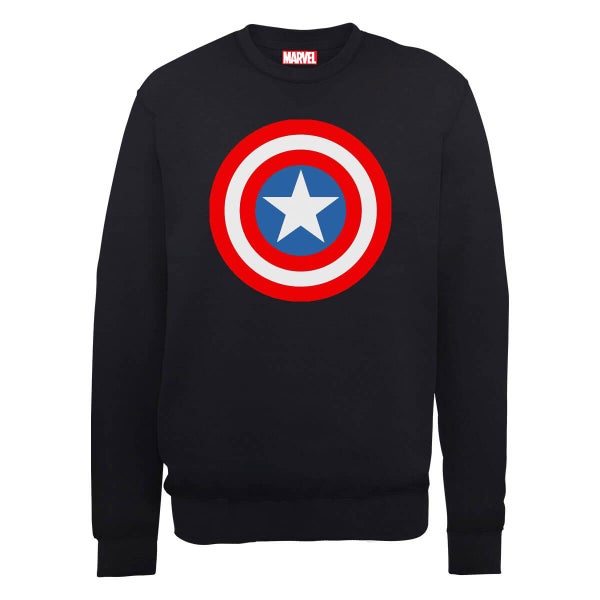 Marvel Avengers Assemble Captain America Simple Shield Sweatshirt - Black