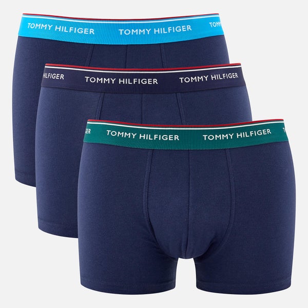 Tommy Hilfiger Men's 3 Pack Trunk Boxer Shorts - Bayberry/Malibu Blue/Peacoat