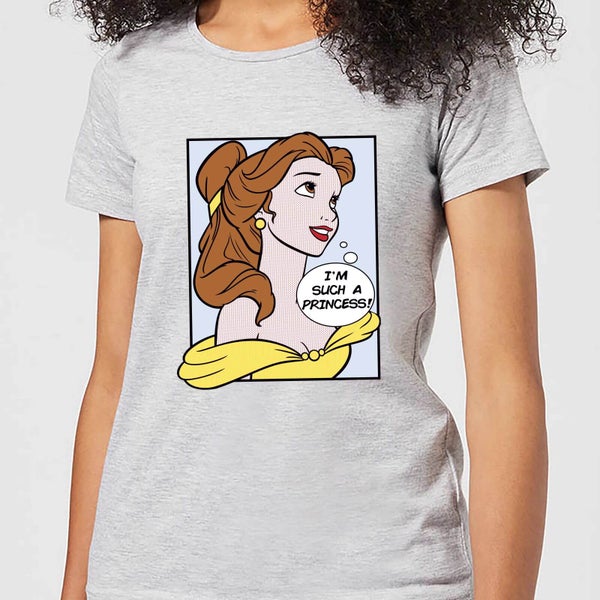 Camiseta Disney La Bella y la Bestia Bella Arte Pop - Mujer - Gris