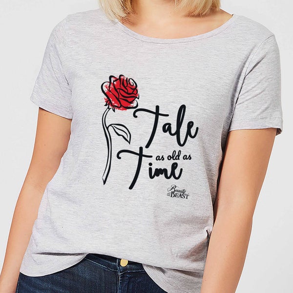 Disney Beauty And The Beast Tale As Old As Time Rose Women's T-Shirt - Grey