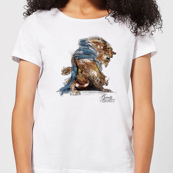 Disney Beauty And The Beast Sketch Women's T-Shirt - White
