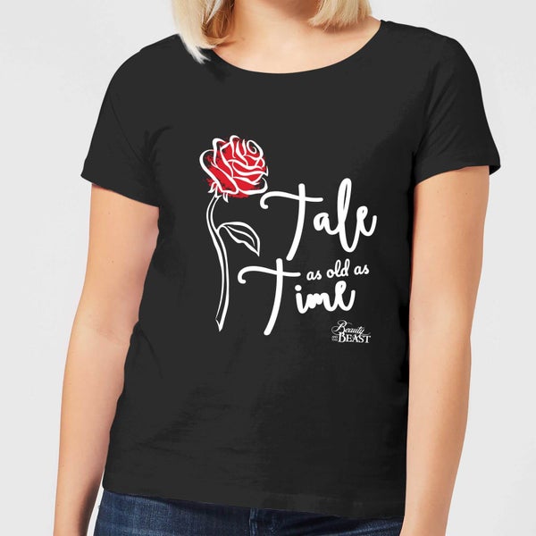 Disney Beauty And The Beast Tale As Old As Time Rose Women's T-Shirt - Black