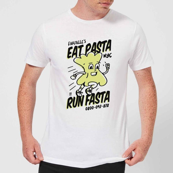 T-Shirt Homme EAT PASTA RUN FASTA - Blanc