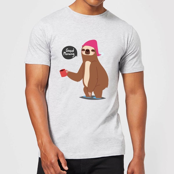 Sloth Good Morning T-shirt - Grijs