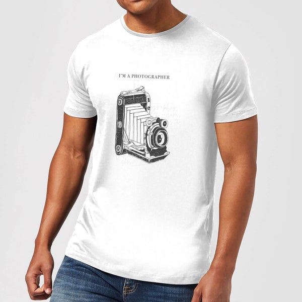 T-Shirt Homme Photography Vintage Scribble - Blanc
