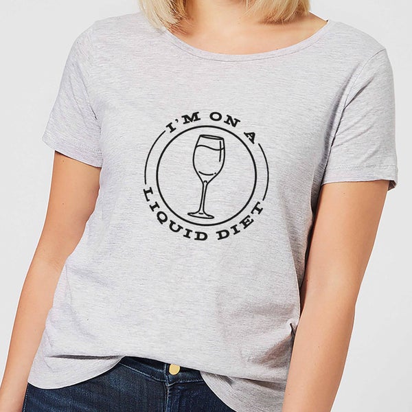 T-Shirt Femme Régime Liquide Vin - Gris
