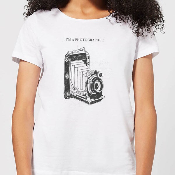 T-Shirt Femme Photography Vintage Scribble - Blanc