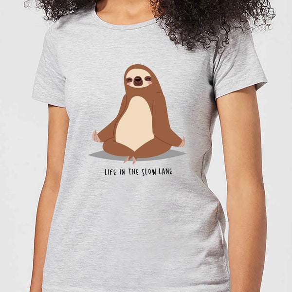 T-Shirt Femme Life In The Slow Lane - Gris