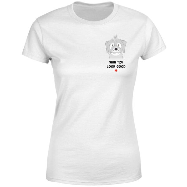 Shih Tzu Look Good Dames T-shirt - Wit