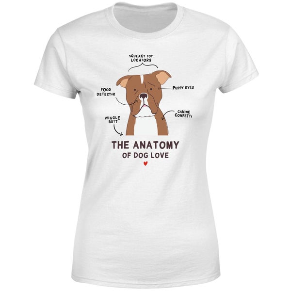 The Anatomy Of Dog Love Dames T-shirt - Wit