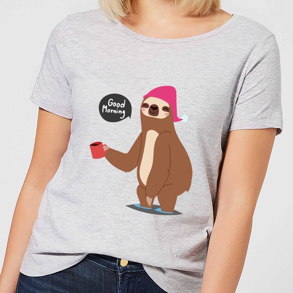 T-Shirt Femme Sloth Good Morning - Gris