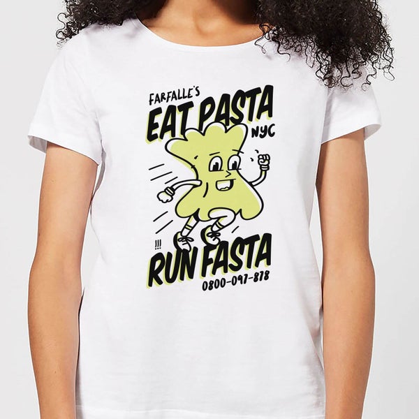 T-Shirt Femme EAT PASTA RUN FASTA - Blanc