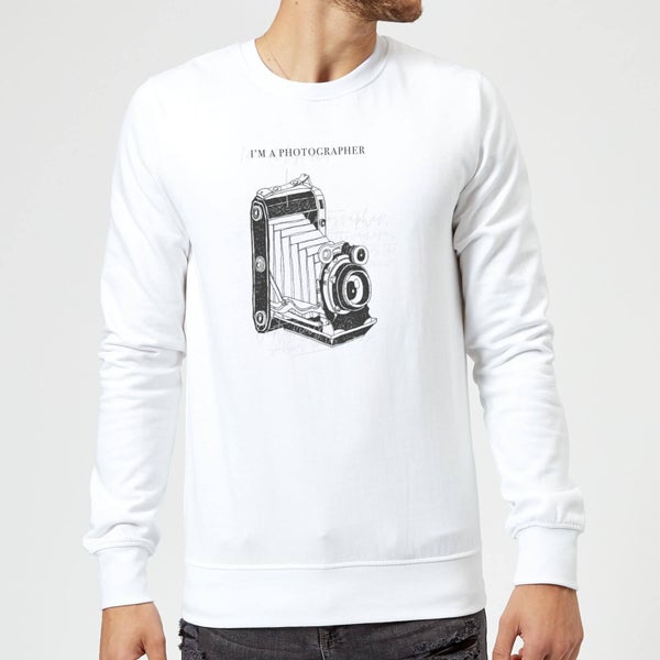 Sweat Homme Photography Vintage Scribble - Blanc
