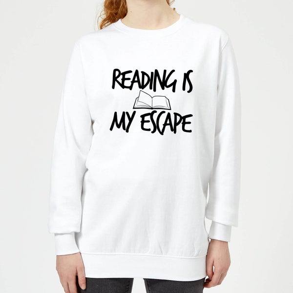 Sweat Femme Reading Is My Escape - Blanc
