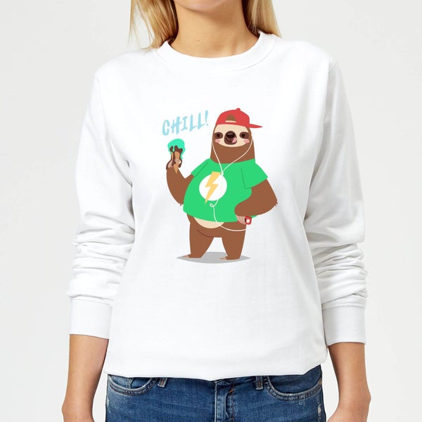 Sloth Chill Women's Sweatshirt - White