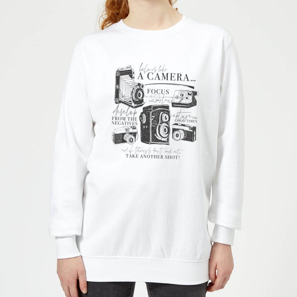 Life Is Like A Camera Women's Sweatshirt - White