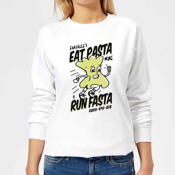 Eat Pasta Run Fasta Dames Trui - Wit