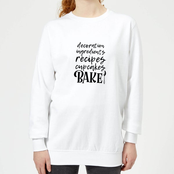 Baking Words Women's Sweatshirt - White