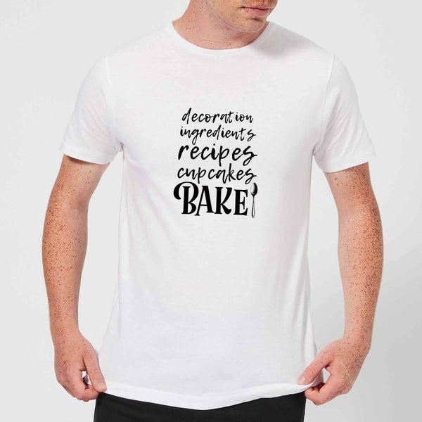 T-Shirt Homme Baking Words - Blanc