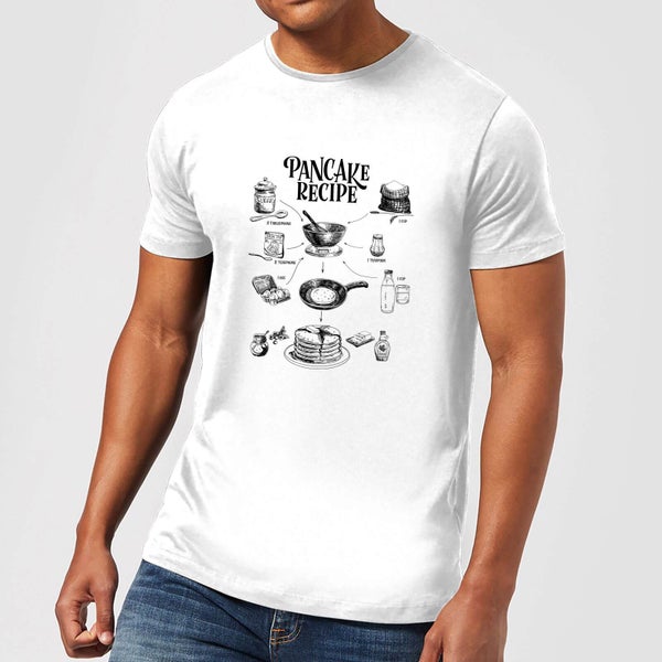 T-Shirt Homme Recette de Pancakes - Blanc