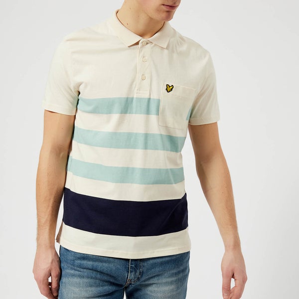 Lyle & Scott Men's Wide Stripe Polo Shirt - Seashell White