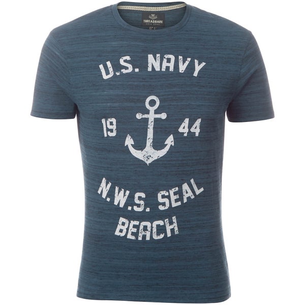 T-Shirt Homme Seal Beach Threadbare - Bleu Denim
