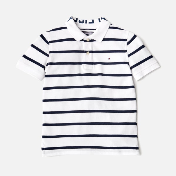 Tommy Hilfiger Boys' Yarn Dye Stripe Polo Shirt - White