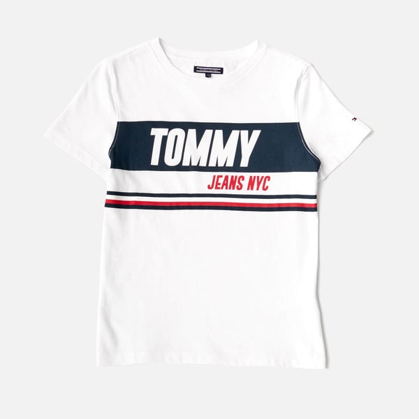 Tommy Hilfiger Boys' Sporty Block Logo T-Shirt - Bright White