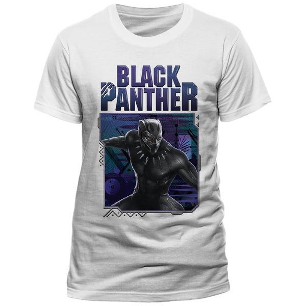 T-Shirt Homme Motifs Géométriques Black Panther - Blanc