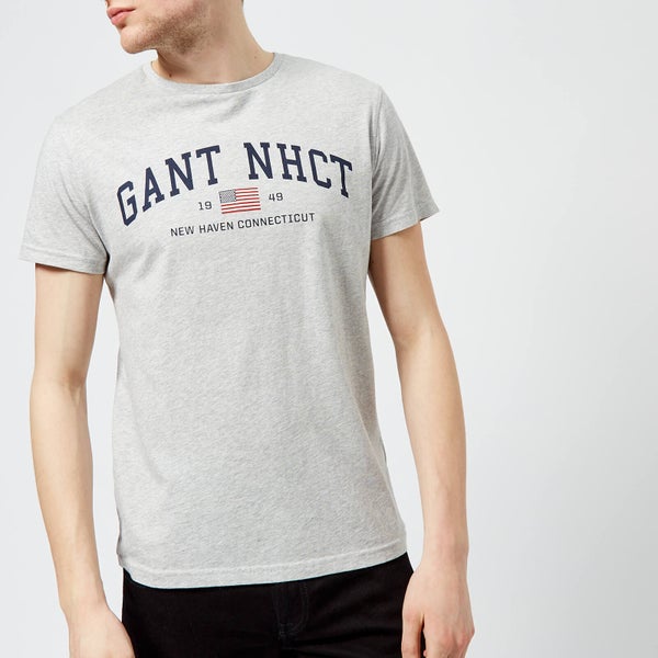 GANT Men's NHCT T-Shirt - Light Grey Melange