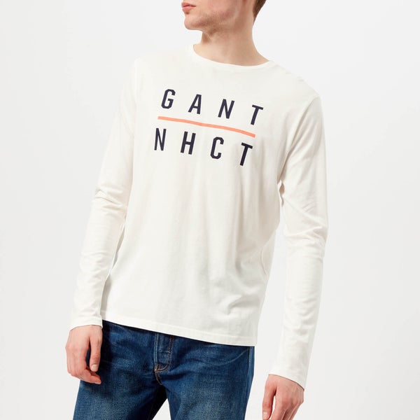 GANT Men's Graphic Long Sleeve T-Shirt - Eggshell