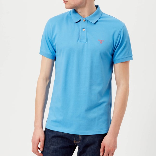 GANT Men's Contrast Collar Polo Shirt - Pacific Blue
