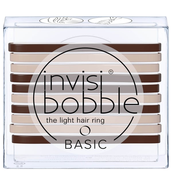 invisibobble Basic The Light Hair Ring - Mocca and Cream (pakke med 10 stk.)