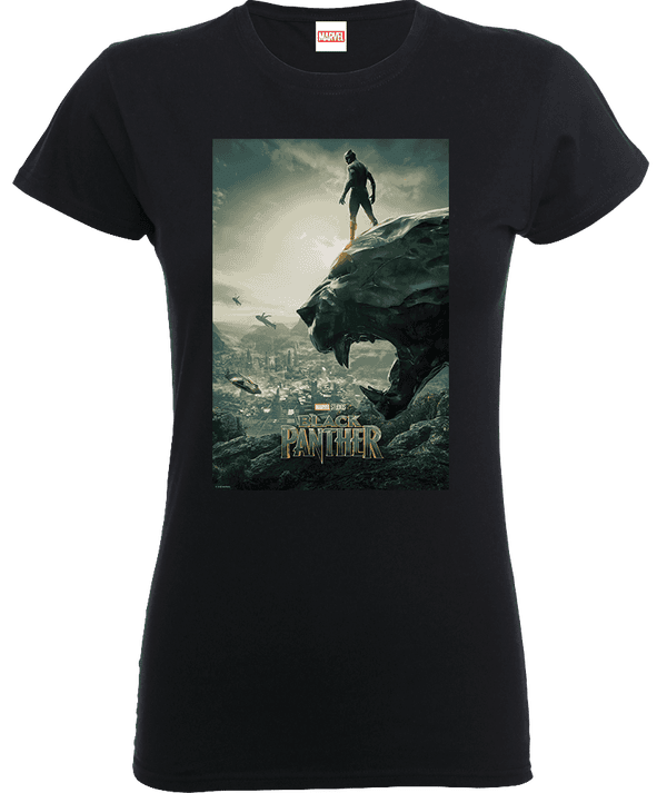 T-Shirt Femme Affiche Black Panther - Noir